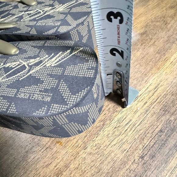 Michael Kors Jet Set Signature Flip Flops Brown/Gold Logo Rubber Sole Women 10M - Picture 5 of 9